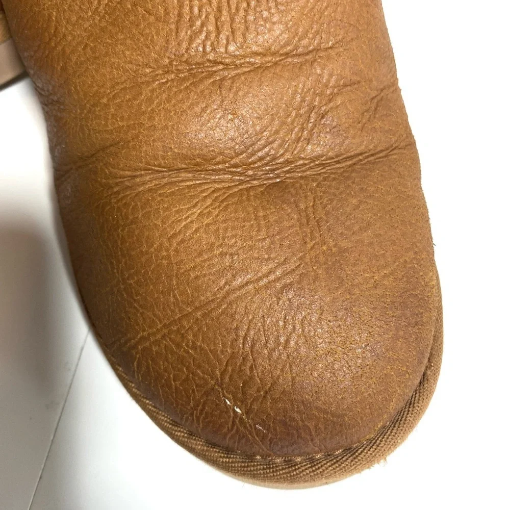 UGG Skylah Vintage Chestnut Leather Sheepskin Buckle Boots